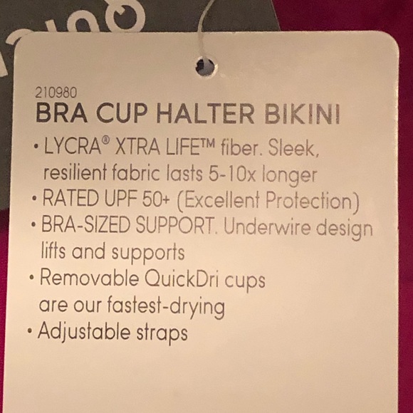 Athleta Bra Cup Halter Bikini Top Size S - Picture 4 of 4